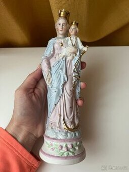 Starožitná porcelánová madonka s jezulátkem