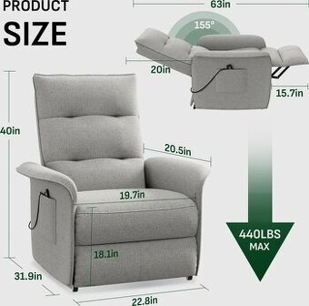 Elektrické polohovací křeslo - nové