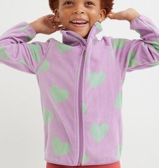♥ Srdíčková MIKINA H&M fleecová fialková vel. 134/140 ♥ - 1