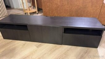 TV stolek, černá, 180x42x39 cm