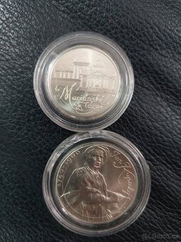 Dvě stříbrné pamětní mince Jan Kupecký a Mariánské lázně