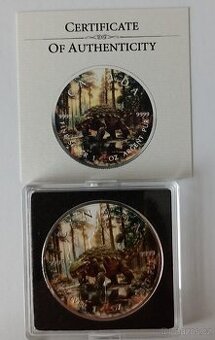 Stříbrná , číslovaná mince Dinosaurus Canada-více druhů.