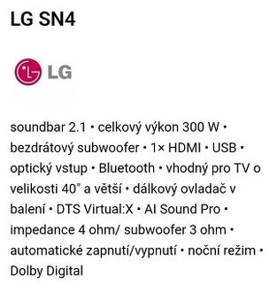 Soundbar LG SN4