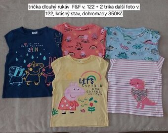 Trička s dlouhým rukávem 7ks