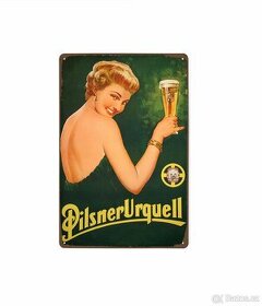 cedule plechová - Pilsner Urquell č. 1 (dobová reklama)