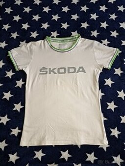 Bílé polo tričko značky Škoda vel. XS