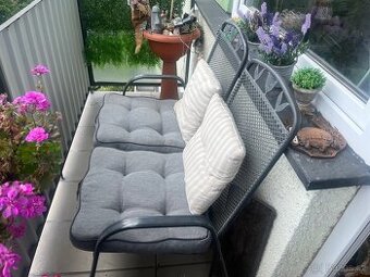 Zahradní lavice/lavička včetně podsedáků a polštářů