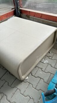 Velký kožený taburet - masivní