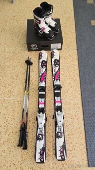 Dětské lyže 104 cm s vázáním, hůlky a lyžáky