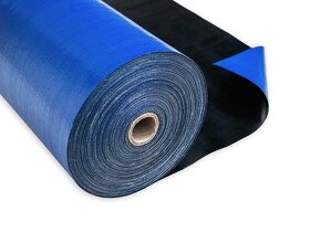 PE plachtovina v roli modrá / černá Kataro