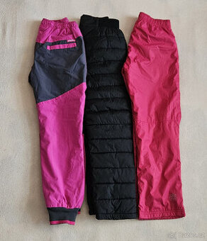 Troje dívčí zimní kalhoty, vel.140/160