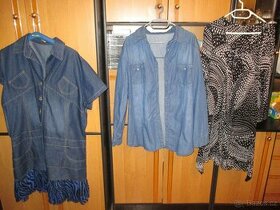 XL-džínové šaty,košile jen přeprána+tunika