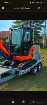 pujcovna-pronajem minibagru Kubota 2.4 tuny 3+ příslušen