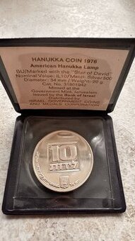 Stříbrná mince 1976 – Hanukkiya z USA (BU)