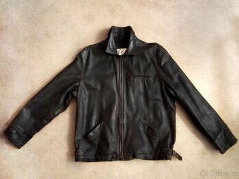 KOŽENÁ BUNDA PÁNSKÁ KOCMAN, VEL.54, PRAVÁ KŮŽE, VYČIŠTĚNÁ