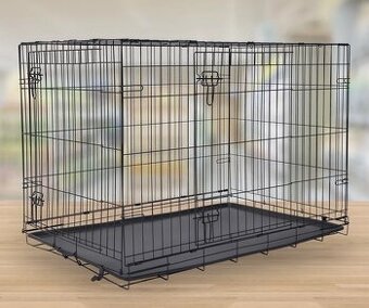 Klec Dog Fantasy skládací XL černá 2 dveře 106x69x77cm