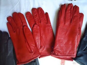 Starší retro, kožené rukavice dámské, nenošené