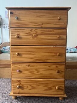 Šuplíková komoda - masiv borovice