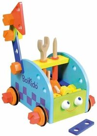 BOIKIDO Stavebnice Autíčko s nářadím - dřevěná