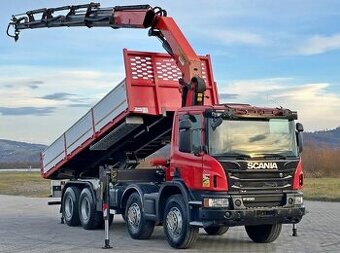 Scania P 400-8x4–Sklápěč/Valník+HR-PALFINGER PK 33002-EH D