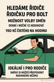Hledám řidiče v Praze - fix. 150 Kč čistého na hodinu