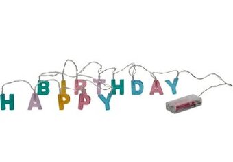Světelný řetěz "Happy birthday" (160 cm)