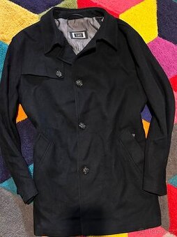 BUGATTI LUXUSNÍ STYLOVÝ VLNĚNÝ PÁNSKÝ TEPLÝ KABÁT L