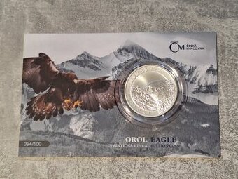 Stříbrná uncová investiční mince Orel 2022 stand číslovaný