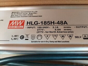 Mean Well HLG-185H-48A Napájecí zdroj pro LED 185W