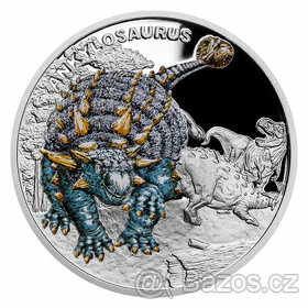Prodám: Stříbrná mince Pravěký svět - Ankylosaurus proof