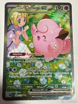 Prodám Pokemon kartu Lillie’s Clefairy EX #184