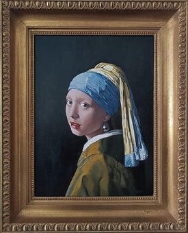 Dívka s perlou -ručně malovaná kopie