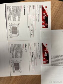 Prodam 2 vstupenky na fotbal Slavia - Hradec Kralove