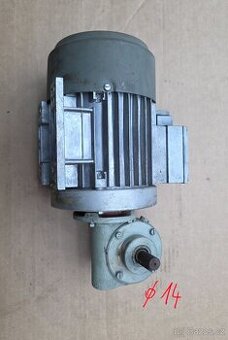 Elektromotor, šneková převodovka.