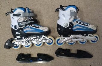Dětské brusle WORKER 2v1 - lední a kolečkové