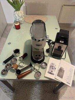 Prodám kávovar De’Longhi Dedica EC685 + mlýnek De’Longhi KG7