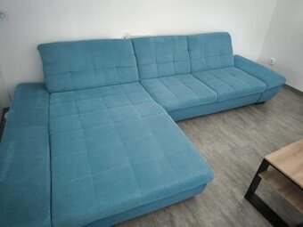 ROHOVÁ SEDAČKA, textil, tyrkysová - 1