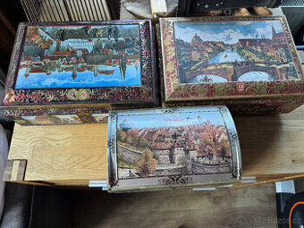 3 plechové krabice E. Otto Schmidt