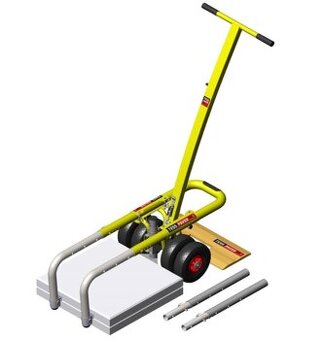 vozík pro pokládku velkoformátových betonových dlažeb