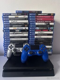 PlayStation 4 Slim + 2 Ovladače + Hry