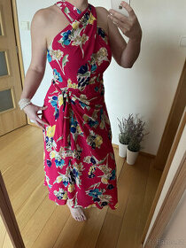 Letní květované nevšední midi šaty Ralph Lauren, vel. 38