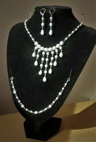 Bílá ketlovaná souprava šperků - 1