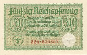 Obsazená válečná území Německem 50 Reichspfennig 1939 ve sta - 1