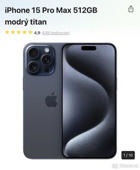 Iphone 15 MAX PRO 512 GB modrý titan