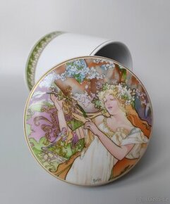 Nádherná porcelánová krabička HUTSCHENREUTHER Alfons Mucha - 1