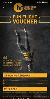 Let ve větrném tunelu pro děti do 18 let