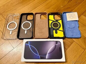 iPhone 16 PRO MAX Black Titanium + MagSafe pouzdra TOP