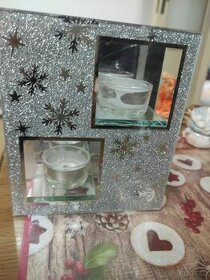 Skleněný stojánek na dvě čajové svíčky