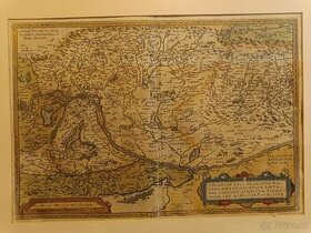 Stará, starožitná mapa od Abrahama Ortelia z roku 1591. - 1