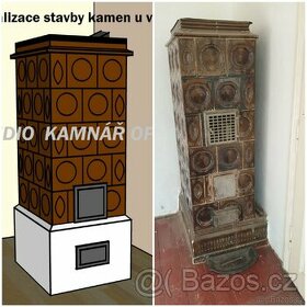 Kachlová kamna - renovovaná